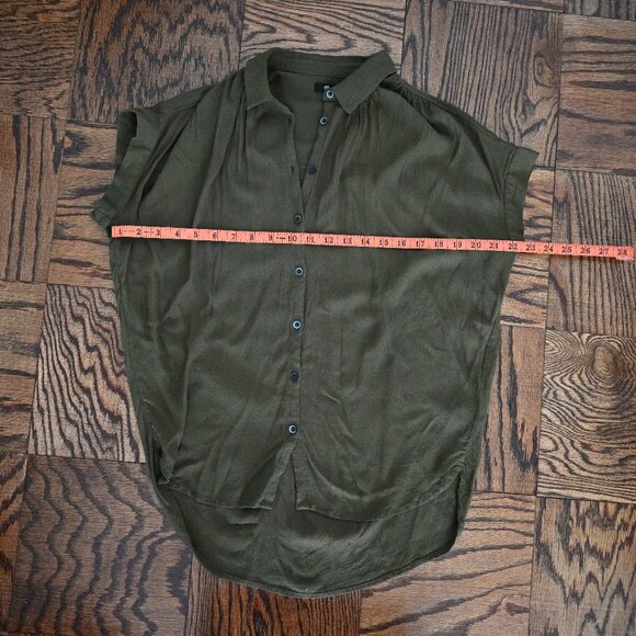 Madewell Central Drapey Shirt in Army Green – XS - Picture 5 of 13